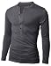 Doublju Mens Casual Long Sleeve Henley Shirts