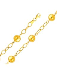 14K Yellow Gold Fancy Bracelet with Lobster Claw Clasp - 7.5" Inches