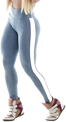 Vwhite Women's Girls High Waist Pu Light Grey Yoga Sliming Sports Pants Leggings White US 6