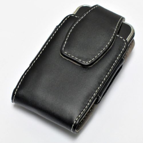 For LG Optimus Zip (L75C) / Enlighten / Optimus Slider / Gelato Q Leather Case Pouch Belt Clip Black Leather Case Holster