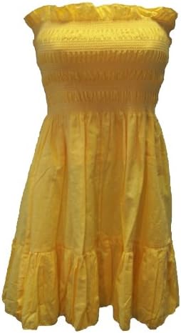 CYN Cotton Yellow Tube Dress - Juniors One Size Fits Most