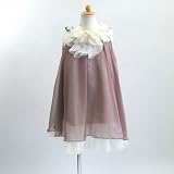 子供ドレス　子どもドレス  ピアノ発表会　結婚式　パーティー  シフォンドレス 　284br ブラウン
