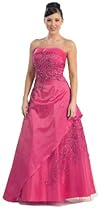 Hot Sale Strapless Elegant Prom Dress JR Long Gown #409 (4, Fuchsia)