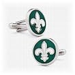 Green Fleur di Lis Cufflinks