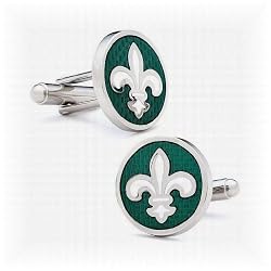 Green Fleur di Lis Cufflinks
