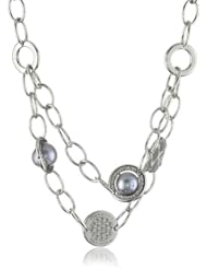 Rebecca "Shibuya" White Bronze Double Strand Pearl Necklace