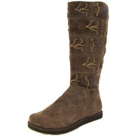 Buy VOLATILE Ramona R Ladies Tall Knee High Casual Suede Leather Embroidered Flower Boots Shoes... by Volatile