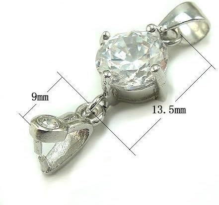 S925 Rhinestone Sterling Silver Crystal Pendant Bail Clasp Pinch Slide Diy Jewelry Making making 9x13.5mm