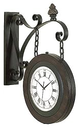 Large Handcrafted Metal Hanging Double Face Clock