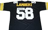 Jack Lambert Autographed Steelers Custom Made Black Jersey w/ Lambert 58 Holo