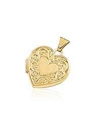 Heart Shaped Scroll Locket in 14 Karat Gold
