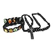 Wood Rosary and Two Religious Saints Wooden Tile Stretch Bracelet