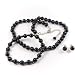 Midnight 8mm Glass Pearl Necklace, Bracelet and Earrings Set by Margot Townsend