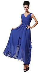Sleeveless Fitted Flared-Skirt Chiffon Summer Prom Dress 