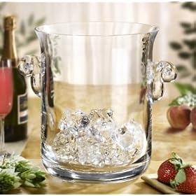 8 High Clear Glass Kimberly Ice Bucket by Crystal Clear