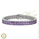 WILLOW XPRESS: DOUBLE ROW PRINCESS CUT TANAZANITE CZ TENNIS BRACELET