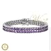 WILLOW XPRESS: DOUBLE ROW PRINCESS CUT TANAZANITE CZ TENNIS BRACELET