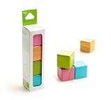 4 Piece Magnetic Wooden Block Cube Set, Tints