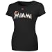Majestic Miami Marlins Ladies Official Wordmark T-Shirt - Black