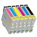 1 Set Of 6 Compatible Ink Cartridges For Epson Stylus Photo R200, R220, R300, R320, R340, RX500, RX600, RX620, RX640