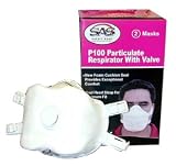 SAS SAFETY P100 PARTICULATE RESPIRATOR 1 BOX OF 2 MASKS WITH VALVE Valved Particulate Respirator #8641