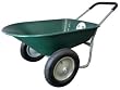 Marathon Industries 70015 5-Cubic Feet Poly Residential Yard Rover Green Wheelbarrow with Dual Pneumatic Air Filled Tires and Cushion Grip Handle
