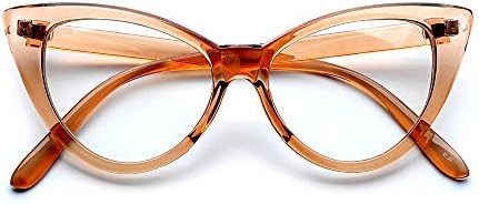 Kids / Young Girls Super Cat Eye Vintage Fashion Inspired Mod Eyewear / Sunglasses (Beige-Clear)