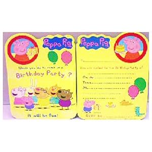 Peppa Pig Party Invitations, pack of 8 - Peppa Pig Party Supplies