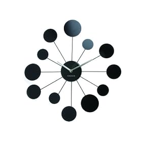 Karlsson Wall Clock Water Lily Steel Black