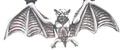 Gothic Moving Wings Bat Pewter Pendant Necklace