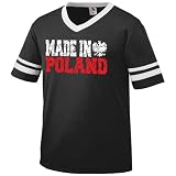 Made In Poland Mens Ringer T-shirt, Polska Polish Pride V-neck Shirt