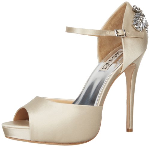 Badgley Mischka Women’s Nessa Pump,Vanilla Satin,6.5 M US