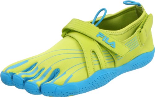 Fila Women's Skele-Toes EZ Slide Shoe,Lime Punch/Pagoda Blue,9 M US