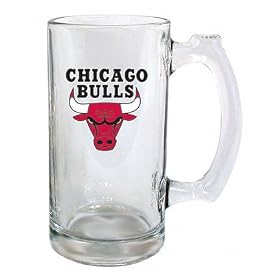 Chicago Bulls Beer Mug: 13oz Glass Sports Tankard