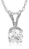 14k Choice of White or Yellow Gold Round Diamond Solitaire Pendant (3/4 ct, I-J Color, I1-I2 Clarity)