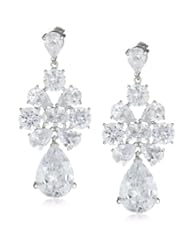 CZ by Kenneth Jay Lane "Trend" 20 Cttw 1.75" Drop Cubic Zirconia Pear Earrings