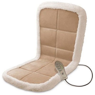 HoMedics 8-Motor Faux Suede and Shearling Cushion with Heat - Camel
