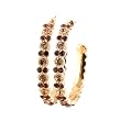 Topaz Colored Large 2" Single Line Hoop Earrings Fashion Jewelry