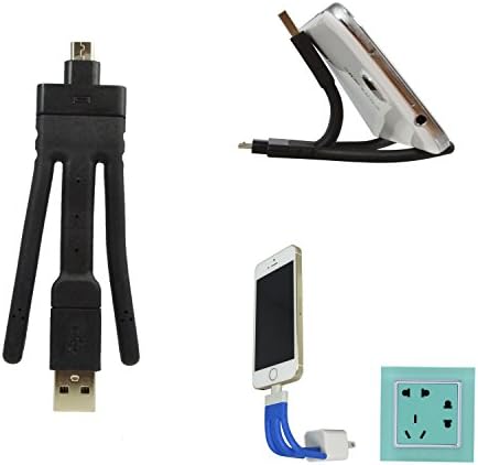 Zebracc® Q Fun Micro USB to USB cable , Functional As A Mini Holder , compatible withSamsung Mobile Phones Galaxy S4, Google Nexus 5, Nokia Lumia 1020, Galaxy S3, Moto G, Samsung Galaxy Tab 3, Asus Google Nexus 7 7-inch, Sony Xperia, HTC One And More Free 30 Days Money Back Guarantee [18 Months Warranty] (black)