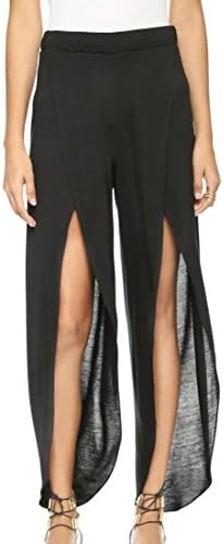 Azbro Women's Split Legs Chiffon Wide-Leg Loose Pants