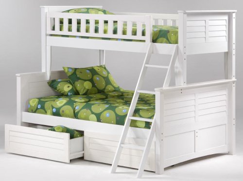 Pacific Twin Full with White Finish plus Understorage Unit Image of Pacific Twin Full with White Finish plus Understorage Unit