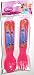 Disney Princess, Pink Plastic Flatware Set Featuring Cinderella, 2 Forks and 2 Spoons (1 Pack)