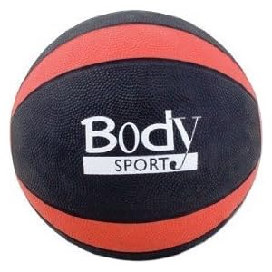 Body Sport Medicine Balls - 10 lb medicine ball - Black/Red in color