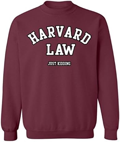 Awkwardstyles Harvard Law Just Kidding Crewneck School University Sweatshirt M Maroon