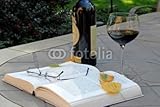 Wallmonkeys Peel and Stick Wall Decals - A Good Book and a Glass of Wine - 72