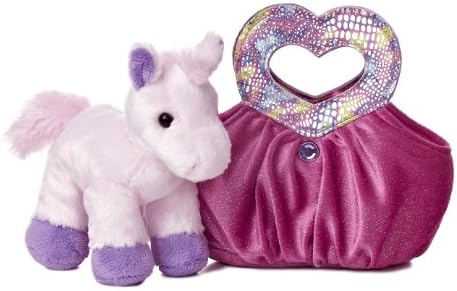 Aurora World Fancy Pals Plush Toy Pet Carrier, Hot Pink Heartfelt