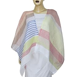 Summer Dress Women Accessory Indian Scarf Linen Rectangular Scarf 21 x 74 inches