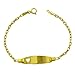 14 Karat Yellow Gold Cable Link Baby Id With Heart