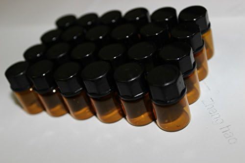 Autumn Leave 2 ml (5/8 dram) Amber Glass Essential Oil Bottle with Orifice Reducer and cap(pack of 24)