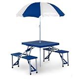 Picnic Plus Folding Table/Umbrella - Blue